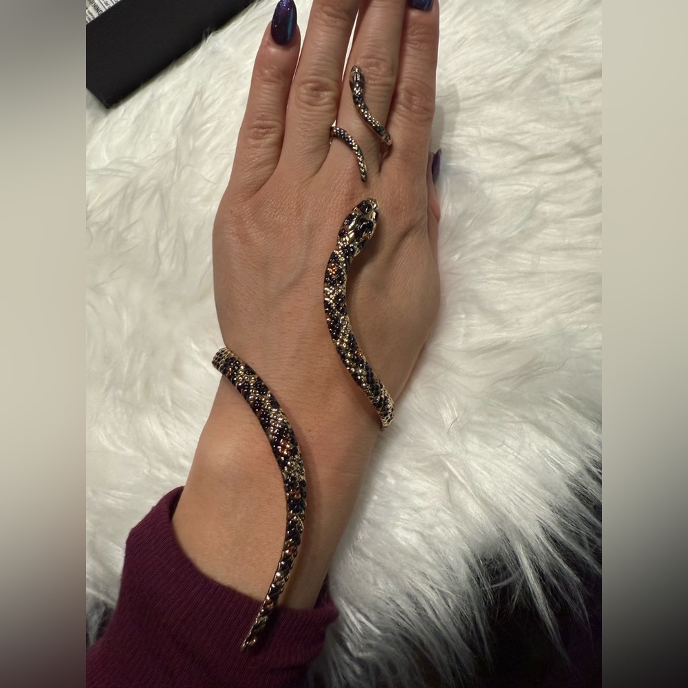 Rachel Zoe Black and Gold Snake Bracelet